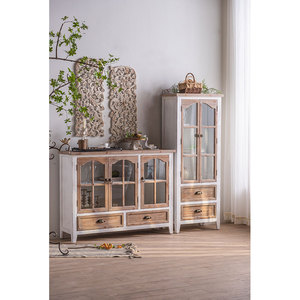 <span class=keywords><strong>Vitrina</strong></span> lateral de diseño <span class=keywords><strong>Vintage</strong></span>, muebles de estilo campestre hechos a mano, armario de vino, esquina de madera, porche con puerta de vidrio - Product Image 1