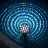 Lumière de fontaine d'eau super lumineuse RGBW écologique IP68 DMX512 en acier inoxydable pour piscine extérieure, jardin et aménagement paysager