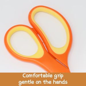 New Safety Stainless Steel <b>Paper</b> Cutting Scissors with Soft Grip Handle Cover Scaled Student Scissors Children Scissors for Kid - Product Image 4