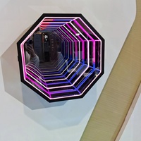 Miroir LED 3D personnalisé piste de danse IP65 blanc chaud corps en verre UV panneau mural infini DMX512 studios de danse à illusion mobiles