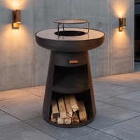 Vente en gros de nouveaux produits : Table de cuisson extérieure pleine grandeur pour Pâques, en acier au carbone noir, avec gril plancha en acier pour bois de chauffage