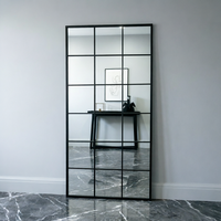 Miroir mural décoratif haut de gamme en fer forgé carré fait main pour villa de luxe, service OEM du fabricant chinois