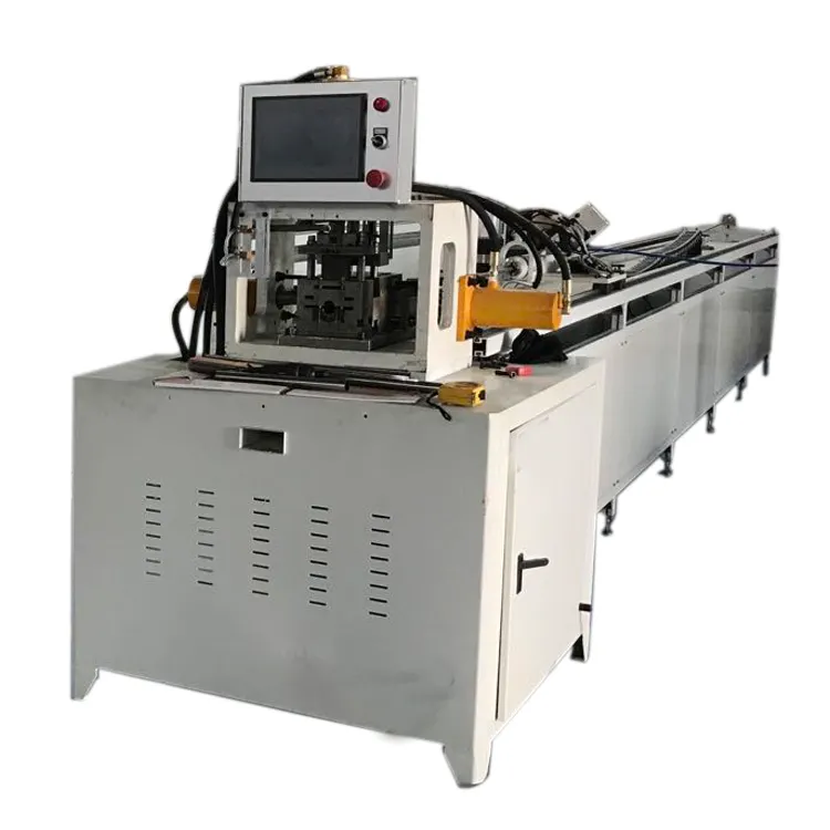 full automatic Round pipe punching small holes tube punch and cut down machine