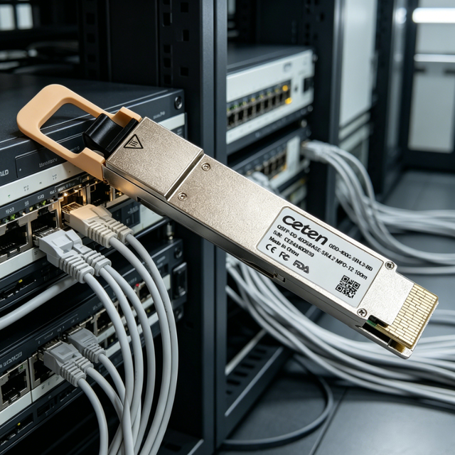 QDD-400G-SR4.2-BD 400GBASE-SR4.2 QSFP-DD PAM4 850nm 100m MPO-12/UPC MMF 5G Fiber Optical Transceiver Module 3-Year Warranty Used