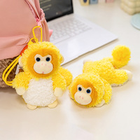 Peluche de Mono Dorado Feiya, Juguete de Peluche Suave Relleno de Poliéster y Algodón PP, Decoración de Escritorio, Almohadilla para Muñeca, Regalo de Navidad
