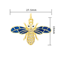 Charmant pendentif abeille en laiton avec micro-insertion de CZ et émail coloré pour la fabrication de colliers et de bijoux DIY