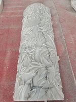 Pilar Floral Tallado en Mármol Blanco Pulido, Moderno y Decorativo para Interiores de Villas de Lujo, Resistente al Agua, para Uso en Interiores y Hoteles