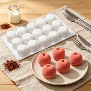 Apple <b>Silicone</b> Mold 15 Cavity Oven Safe <b>Baking</b> Cake Mold For Commercial Use - Product Image 1