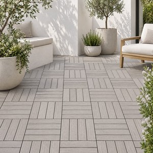 Dalles emboîtables <span class=keywords><strong>en</strong></span> WPC écologiques et sûres à faire soi-même avec remplissage de <span class=keywords><strong>gazon</strong></span> et galets pour terrasses, jardins, aménagements paysagers et chemins - Product Image 1