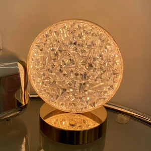 Poplor Crystal Led Table Lamp Touch Control <b>Usb</b> <b>Rechargeable</b> Night <b>Light</b> For Bedroom Decor - Product Image 4