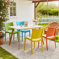 Silla de Comedor de Plástico al por Mayor de Fábrica, Silla Moderna Apilable sin Brazos para Restaurante, Silla de Color Sólido para Hogar y Cafetería