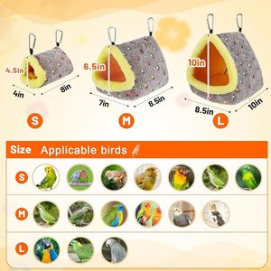 Nido Grande y Cálido para Aves de Jaula con Placa de Soporte, <span class=keywords><strong>Hamaca</strong></span> Colgante, Regalo para Loros, Papagaios Grises Africanos y Amazonas - Product Image 3