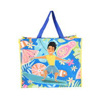 Sac de courses non tissé thermosoudé avec imprimé canard mignon, réutilisable, sac fourre-tout, sac d'épicerie recyclable