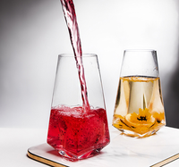 Verre à boire en gros pour la vie quotidienne, fabriqué en machine, verrerie de restaurant, verres à jus d'été, gobelet à base carrée