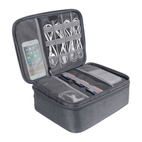 Organisateur de produits numériques direct usine : Power Bank, Câble USB, Clé USB, Disque dur portable, Stockage grande capacité en nylon