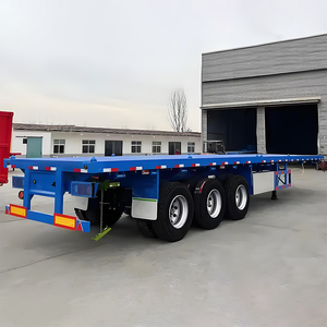 Meilleur <span class=keywords><strong>prix</strong></span>, tout nouveau camion plateau Shandong, semi-remorque 3 essieux 40t pour le <span class=keywords><strong>transport</strong></span> de conteneurs en Afrique - Product Image 1