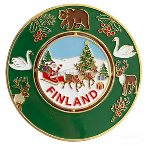 Aimant de réfrigérateur en émail design Aurore Boréale, souvenirs personnalisables de <span class=keywords><strong>Finlande</strong></span>, aimant de réfrigérateur rotatif en métal - Product Image 2