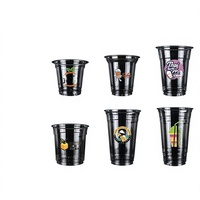 Gobelets jetables transparents en PET pour boissons froides, pour thé au lait épaissi et café, personnalisables avec logo, pour l'export.