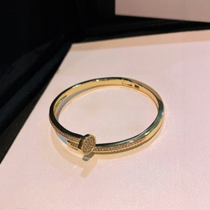 Brazalete Abierto con Diamantes, Oro Platino, Completamente Adornado con Diamantes, Joyería para Mujer, Regalo, Talla 19 - Product Image 3