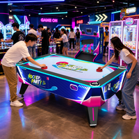 Table de hockey sur air commerciale 2 joueurs, machine de jeu de sport d'intérieur à monnayeur avec éclairage LED, machine de jeu parent/enfant