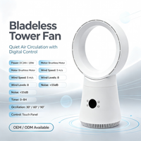 Ventilateur silencieux intelligent 2-en-1 : ventilateur de bureau sans pales, ventilateur tour oscillant, purificateur d'air, moteur sans balais, compatible Tuya – Idéal pour l'été