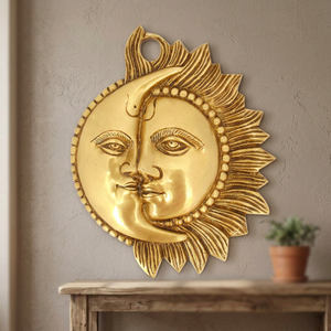 Decoración de Pared de Acrílico y Latón con Diseño de Sol y Luna, Estilo Bohemio de Lujo para Sala de Estar, Artesanía para el Hogar, Ideal para Diwali - Product Image 4