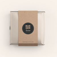 Caja de Papel kraft para hamburguesas, respetuoso con el medio ambiente