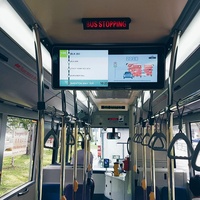 Moniteur de bus intelligent TFT LCD à rabat suspendu de taille personnalisée écran à barre tendue système d'information sur l'itinéraire des passagers affichage publicitaire
