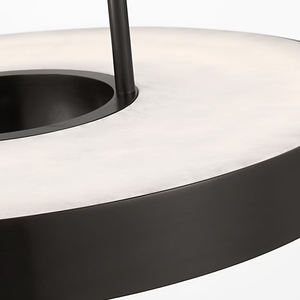 Lustre rond en albâtre de style américain moderne de 24 pouces, luminaires suspendus en métal de style ferme pour salon, îlot de cuisine - Product Image 3