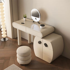 Coiffeuse de maquillage grande capacité avec miroir éclairé pour la maison et la chambre à coucher - Product Image 1