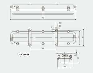 JCY28-2 профессиональное освещение 2x20 IP67 флуоресцентный светодиодный светильник для влажных мест на кораблях - Product Image 3