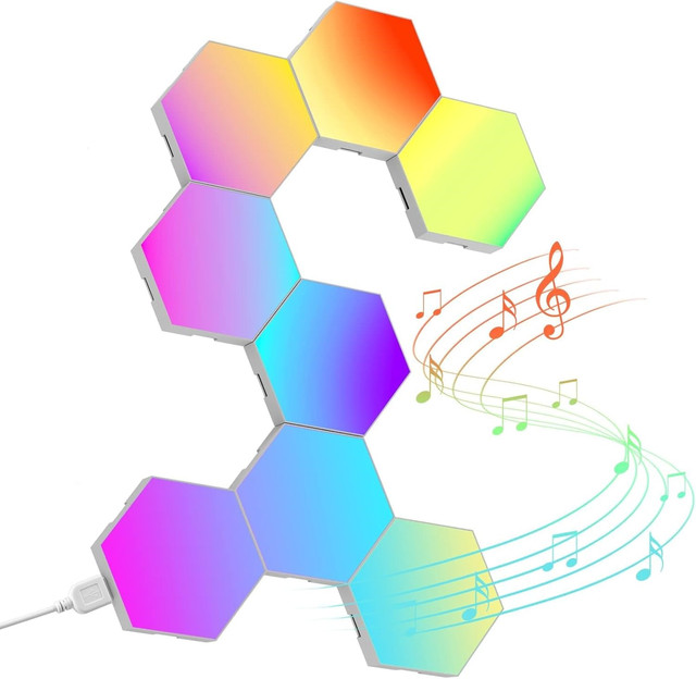 Wholesale Modern Decorative Ambient Hexagon LED Light Smart App Controlled RGBIC Magic Color Wall Quantum Lights