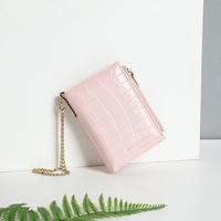 Dompet Wanita Jialing Mewah Merk Terkenal Bahan Kulit PU Resleting Rantai Dompet Ponsel Tipis Minimalis Poliester Tahan Air