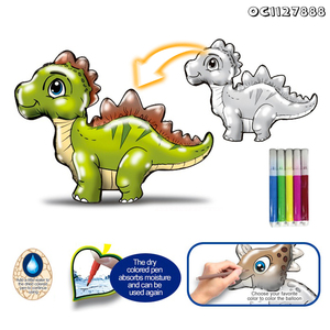 Materiales de Aprendizaje para Niños, Juguete Educativo Temprano, Dinosaurio Caminante con Globo, Set de Dibujo y Pintura, Juguete de Dibujo para Bebés con Rotuladores de Colores - Product Image 3