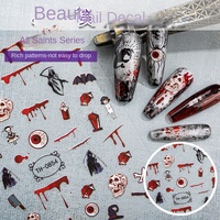 Autocollants 3D pour ongles Halloween, design créatif pour festival, fantôme lumineux sombre, design crâne DIY, plastique, longue durée, imperméable