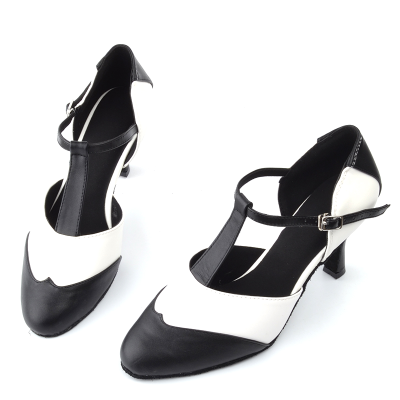 Custom Tango Ballroom Bottom Latin Dance Shoes Woman Black Leather Dancing Shoes