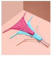 Tangas de bikini deportivas de encaje transparente sólido para mujer, ajustables, de talle medio, invisibles y sin costuras para uso diario al por mayor
