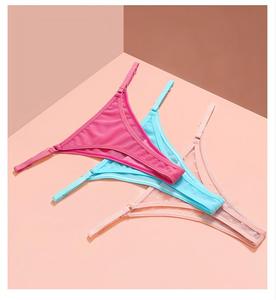 Wholesale Sheer Lace Women's Thongs-Everyday Adjustable <strong>Waist</strong> Low-Rise Seamless Breathable <strong>Underwear</strong> 5 Colors Customizable - Product Image 6
