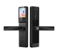 KK Tuya WiFi Cerradura de puerta inteligente con desbloqueo de huellas dactilares Cámara Tarjeta de memoria Código de almacenamiento Acceso clave Material de aluminio Control de aplicación