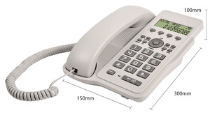 Peaksound P-999C điện thoại có dây với màn hình LCD người gọi ID treo tường & Máy tính để bàn sử dụng cho khách sạn và văn phòng 1 năm bảo hành - Product Image 2
