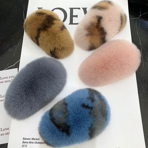 Coréen Ins réel Rex lapin pince à cheveux surdimensionné mignon peluche cheveux BB carte populaire cuir matériel <span class=keywords><strong>fourrure</strong></span> cheveux accessoire pour les fêtes - Product Image 6