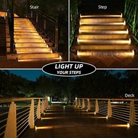 CXS Solar Lot de 6 lampes solaires modernes blanc chaud en ABS étanche IP67 avec allumage/extinction automatique pour marches/escaliers, sans source lumineuse, pour jardin