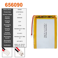 Batterie rechargeable KC, batterie Lipo 3.7V haute capacité 5000mah, batterie lithium-ion polymère 656090