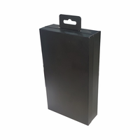 Embalaje de cartón para teléfono móvil de diseño personalizado de lujo ecológico, Caja vacía para teléfono móvil de papel negro, estampado de laminación mate