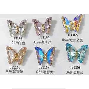 Alloy Nail charms fantasy color aurora dream crystal butterfly 3d nail art jewelry rhinestone for nail salon