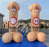 Ballon gonflable géant en forme de pénis/coq argenté en vente chaude