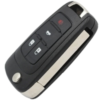 Coque de 50 pièces pour Chevrolet GM HU100 3 boutons 2/boutons avec logo croisé Flip pliant coque de clé à distance coque Aveo Cruze Spark Shell
