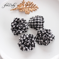 Bunga kamelia Vintage buatan tangan bunga bunga untuk Rambut & pakaian dekorasi berjumbai ikat kepala kain Camellia