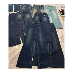 Pantalones Acampanados de <span class=keywords><strong>Segunda</strong></span> <span class=keywords><strong>Mano</strong></span> Estilo Y2K, Jeans Usados para Mujer, Fardos Vintage Ukay Ukay, Ropa al por Mayor para Mujer - Product Image 1
