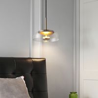 Lustre moderne en verre et métal pour chambre à coucher, éclairage suspendu pour salle à manger